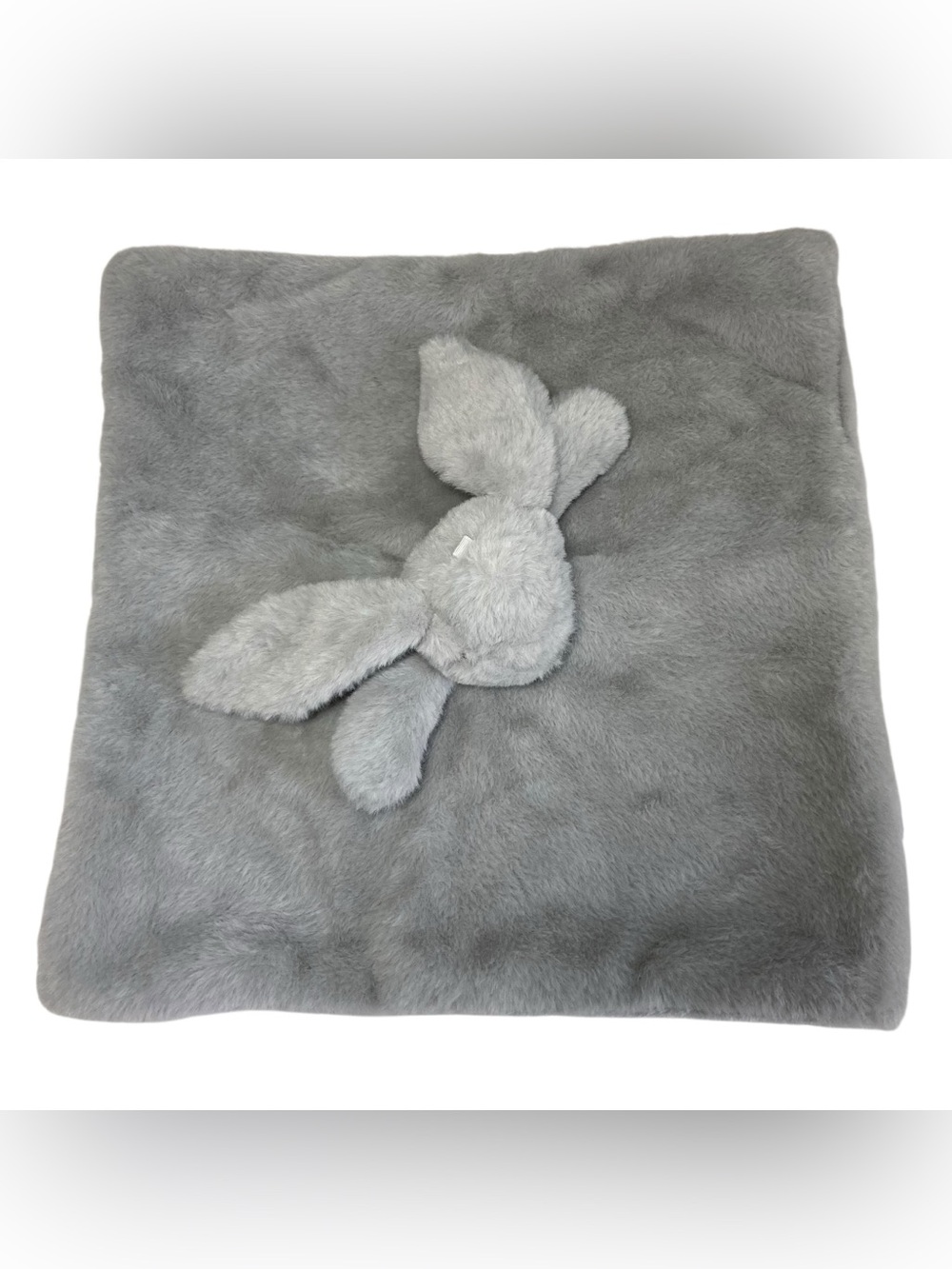 Oobles Bunny Lovey 14" Baby Security Blanket Plush Gray.